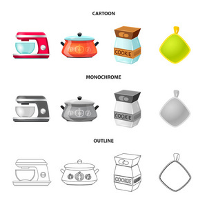 廚房與廚師圖標(biāo) 現(xiàn)代廚房用具矢量圖集解析